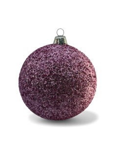 Bombka szklana 10cm , brokat pudrowy róż