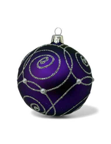 Bombka szklana 10cm, srebrny ślimak z perła na...