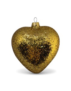 Bombka szklana serce brokat złoty