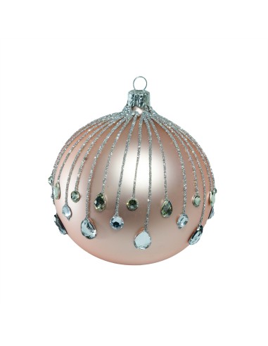 Bombka szklana 10cm, srebrna spadająca łza na...