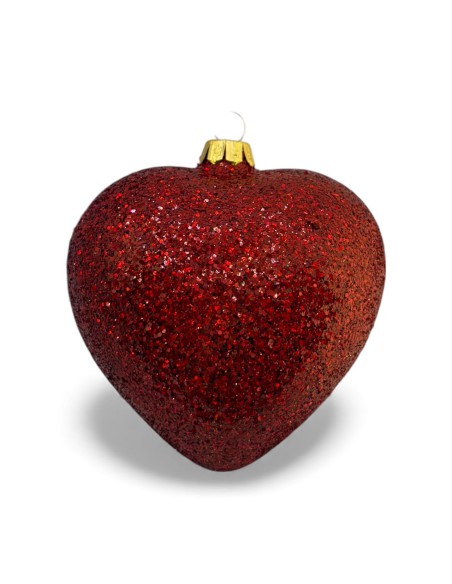 Bombka szklana serce brokat złoty