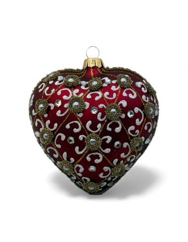Bombka szklana SERCE, złota półsiatka ze...