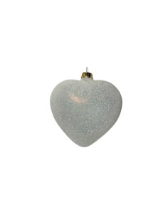 Bombka szklana serce brokat biały wpadający w złoty