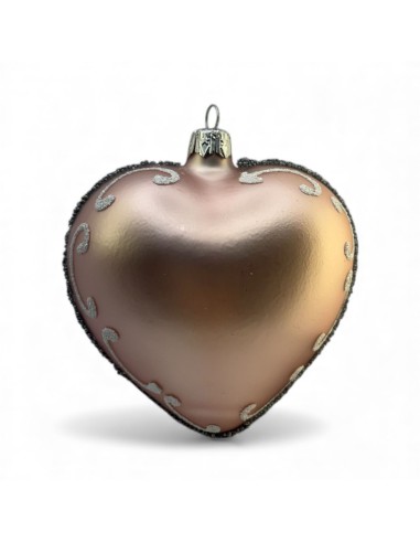 Bombka szklana SERCE, srebrna  półsiatka ze...