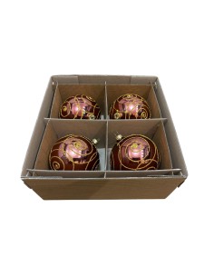 Zestaw bombki szklane 10cm - 4 sztuki zapakowane w...