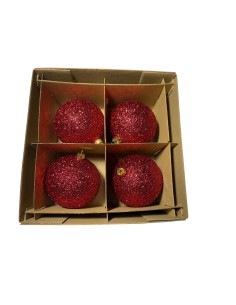 Zestaw bombki szklane 10cm - 4 sztuki zapakowane w...