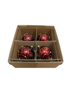 Zestaw bombki szklane 10cm - 4 sztuki zapakowane w...