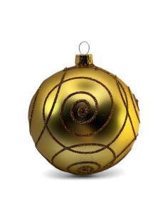 Bombka szklana 10 cm , złoty ślimak na złoty mat