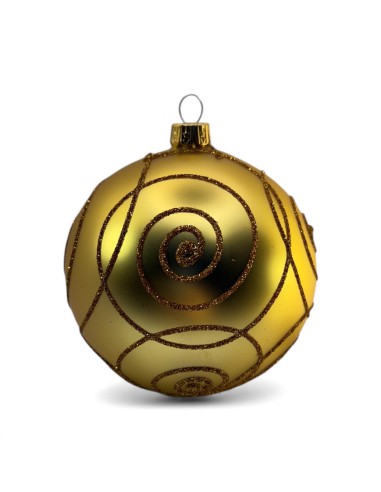 Bombka szklana 10 cm , złoty ślimak na złoty mat