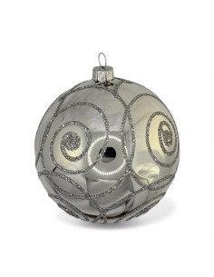 Bombka szklana 10 cm , srebrny ślimak  na srebrny...