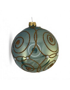 Bombka szklana 10 cm , złoty ślimak  na szałwia lakier