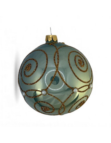 Bombka szklana 10 cm , złoty ślimak  na szałwia...