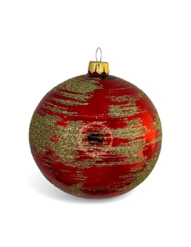 Bombka szklana 10cm, złota planetka na czerwony...