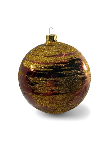 Bombka szklana 10cm, złota planetka na bordo...