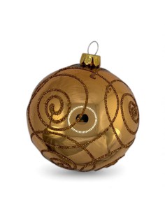 Bombka szklana 10cm, złoty ślimak na kawowy lakier