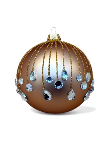 Bombka szklana 10cm, złota spadająca łza na...