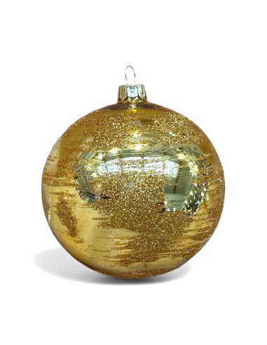 Bombka szklana 10cm, złota planetka na złoty...