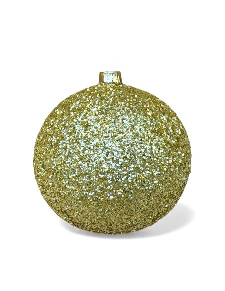 Bombka szklana 10cm, brokat brązowy